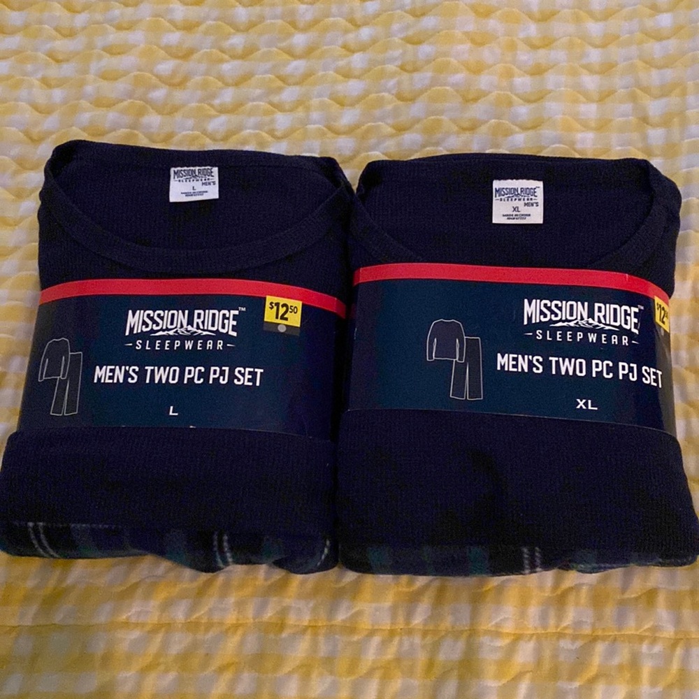 NWT Men’s Two PC PJ set by Mission Ridge Sleepwear. Large and XL
